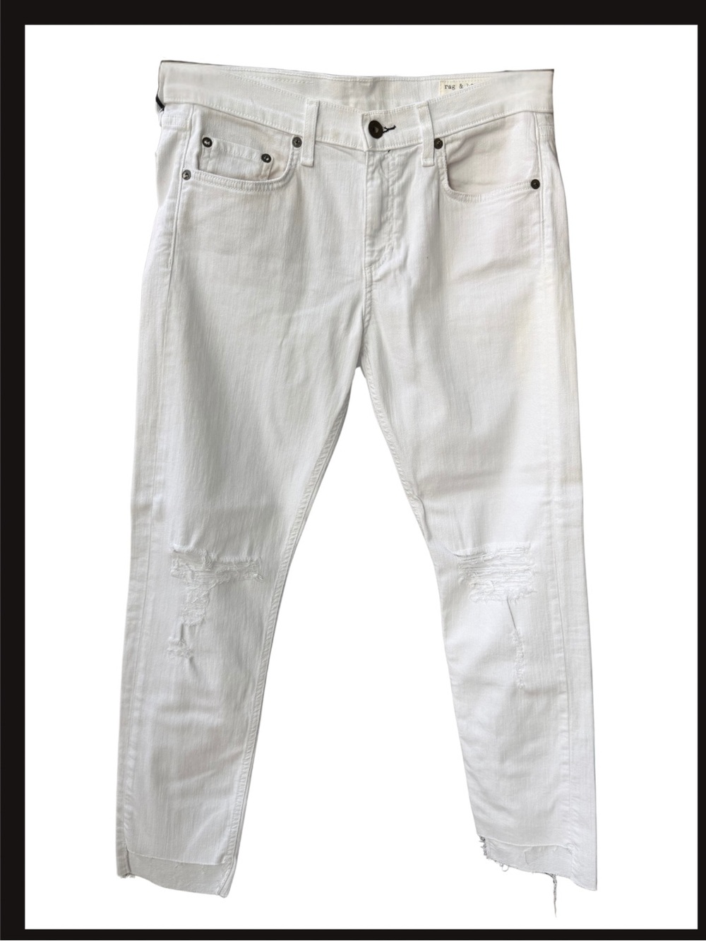 28 - NWT - Rag & Bone Jeans White Prospector Dre Capri - Picture 10 of 10